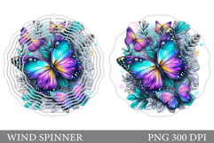 Butterflies Wind Spinner Design. Butterflies Sublimation Product Image 1
