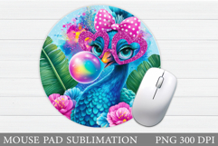Peacock Mouse Pad Design. Peacock Sublimation Product Image 1
