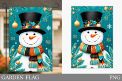 Cute Snowman Garden Flag. Christmas Garden Flag Design Product Image 1