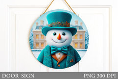 Christmas Snowman Door Sign. Christmas Door Sign Design Product Image 1