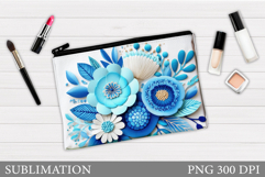Floral Makeup Bag. Flowers Makeup Pouch Sublimation Product Image 1