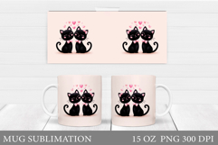 Valentines Cat Mug Design. Valentines Mug Sublimation Product Image 1