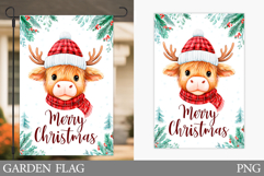Christmas Cow Garden Flag. Christmas Garden Flag Design Product Image 1