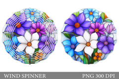 Flowers Wind Spinner Design. Floral Wind Spinner Sublimation Product Image 1