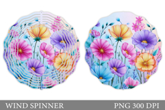 Wildflowers Wind Spinner. Floral Wind Spinner Sublimation Product Image 1