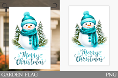 Cute Snowman Garden Flag. Christmas Garden Flag Design Product Image 1