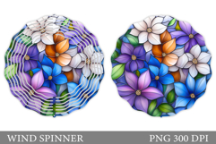 Flowers Wind Spinner Design. Floral Wind Spinner Sublimation Product Image 1