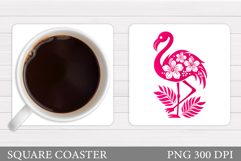 Flamingo Coaster Design. Flamingo Sublimation Product Image 1