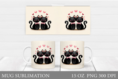 Valentines Cat Mug Design. Valentines Mug Sublimation Product Image 1