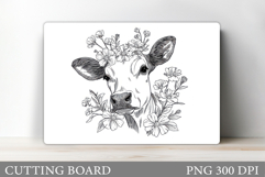 Cow Cutting Board Design. Cow Kitchen Cutting Board Product Image 1