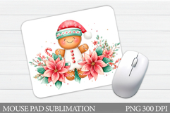 Cute Gingerbread Mouse Pad. Christmas Mouse Pad Design Product Image 1