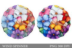 Floral Wind Spinner Sublimation. Flowers Wind Spinner Design Product Image 1