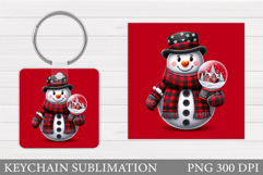 Christmas Snowman Keychain. Christmas Keychain Sublimation Product Image 1
