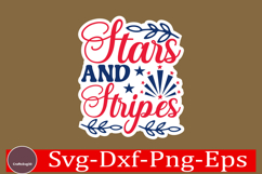 4th of July Sticker Svg Design, Patriotics Quotes Svg, Product Image 1
