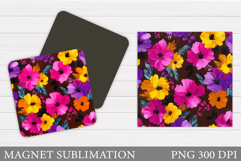Flowers Magnet Sublimation. Floral Magnet Design Product Image 1