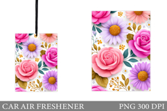 Roses Car Air Freshener. Flowers Car Air Freshener Design Product Image 1