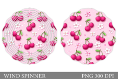 Cherry Wind Spinner Design. Flowers Wind Spinner Sublimation Product Image 1