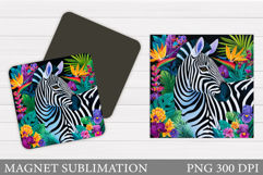 Zebra Magnet Design. Summer Zebra Magnet Sublimation Product Image 1