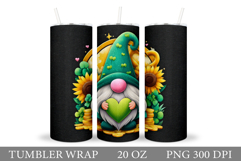 St Patrick Gnome Tumbler. St Patrick Tumbler Sublimation Product Image 1