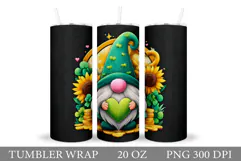 St Patrick Gnome Tumbler. St Patrick Tumbler Sublimation Product Image 1