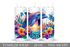 Dolphin Tumbler Design. Sea Tumbler Sublimation Product Image 1