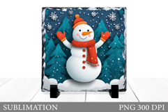 Cute Snowman Sublimation. Snowman Slate Design Product Image 1