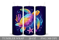Turtle Tumbler Wrap Design. Turtle Tumbler Wrap Sublimation Product Image 1