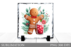 Cute Gingerbread Sublimation. Gingerbread Slate Design Product Image 1