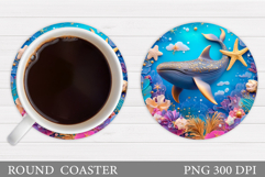 Whale Coaster Design. Whale Sublimation Product Image 1