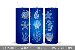 Sea Tumbler Sublimation. Sea Animals Tumbler Design Product Image 1