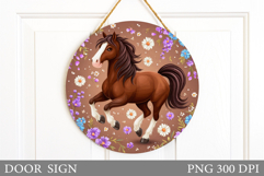 Horse Door Sign Design. Horse Sublimation Product Image 1