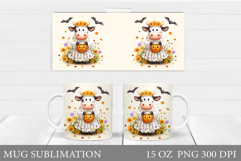Halloween Cow Mug Design. Halloween Cow Sublimation Product Image 1