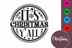 Farmhouse Christmas Round Sign SVG Design Product Image 1