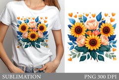 Flowers Sublimation. Flowers T-Shirt Design Product Image 1