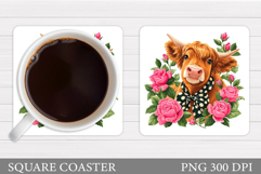 Cute Cow Coaster Design. Cute Cow Sublimation Product Image 1