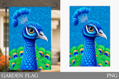 Peacock Garden Flag Design. Peacock Sublimation Product Image 1