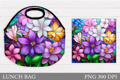 Flowers Lunch Bag Sublimation. Floral Lunch Bag Design Product Image 1