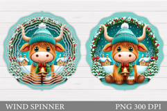 Christmas Cow Wind Spinner. Christmas Wind Spinner Design Product Image 1