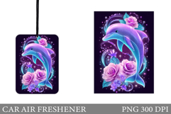 Dolphin Car Air Freshener Design. Dolphin Sublimation Product Image 1