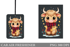 Highland Cow Car Air Freshener. Christmas Car Air Freshener Product Image 1