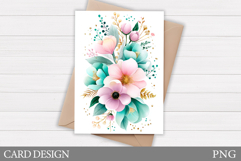 Wildflowers Card Printable. Floral Card Design Product Image 1