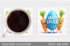 Easter Carrot Coaster Design. Easter Coaster Sublimation Product Image 1