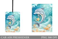 Dolphin Car Air Freshener Design. Dolphin Sublimation Product Image 1
