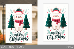 Christmas Lama Garden Flag. Christmas Garden Flag Design Product Image 1