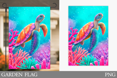 Sea Turtle Garden Flag Design. Sea Garden Flag Sublimation Product Image 1