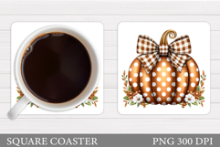 Fall Pumpkin Coaster. Fall Coaster Sublimation Product Image 1