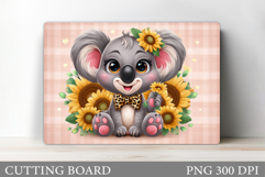 Cute Koala Cutting Board. Koala Flowers Cutting Board Design Product Image 1