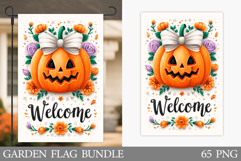 Halloween Garden Flag Design. Halloween Pumpkin Garden Flag Product Image 1
