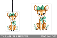Cute Deer Car Air Freshener. Cute Deer Sublimation Product Image 1