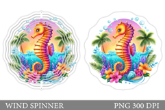 Seahorse Wind Spinner Sublimation. Sea Wind Spinner Design Product Image 1